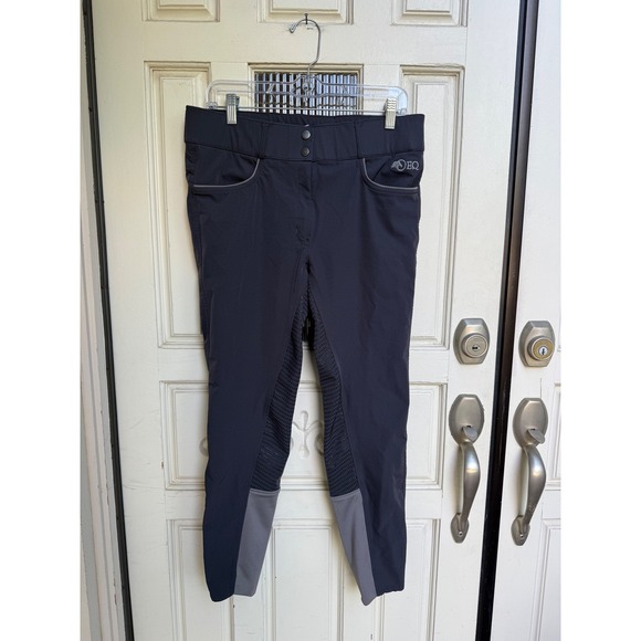 OEQ Equestrian Riding Pants Knee Patch Comfort Waistband Gray Size 30 - Picture 1 of 5